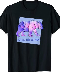 Orcas Island Galaxy Bear Abstract Geometrical Animal Stars T-Shirt