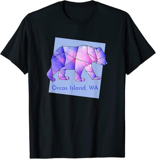 Orcas Island Galaxy Bear Abstract Geometrical Animal Stars T-Shirt