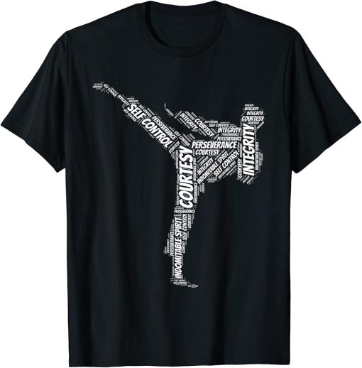 Taekwondo Fighter 5 Tenets Of TKD Martial Arts T-Shirt